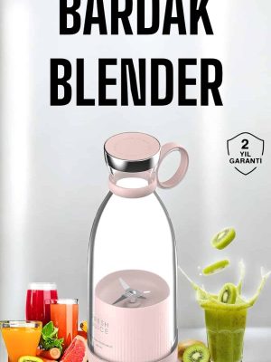 Bardak Blender Smoothie Meyve Sıkacağı Şarjlı Cam Taşınabilir