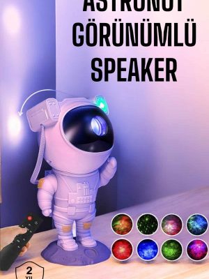 Astronot Bluetooth Hoparlör Gökyüzü Projektör Gece Lambası