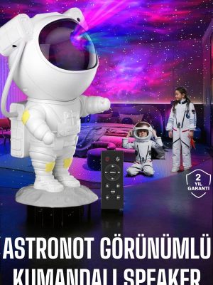 Çocuklara Özel Projeksiyon Astronot Lamba Speaker Sevimli