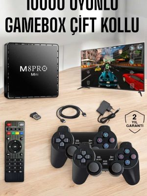 TV Box Çift Oyun Kollu 10000 Oyunlu Atari