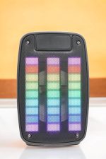 Kablosuz Bluetooth Hoparlör Taşınabilir 6.5 inç LED Işık Kareoke - Görsel 5