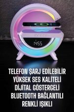 Bluetooth Hoparlör 15W Kablosuz Hızlı Şarj LED Gece Lambası - Görsel 2