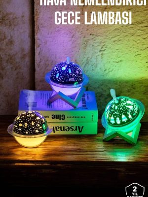 Hava Nemlendirici Masa ve Gece Lambası USB Projeksiyon Aromaterapi