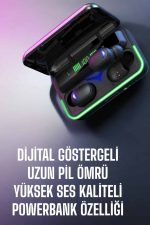 Powerbank Özellikli Kablosuz Bluetooth Kulaklık RGB Işıklı - Görsel 3