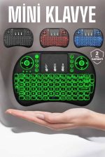 TV Uyumlu Mini Klavye Q Klavye Işıklı Tüm Cihazlara Uyumlu