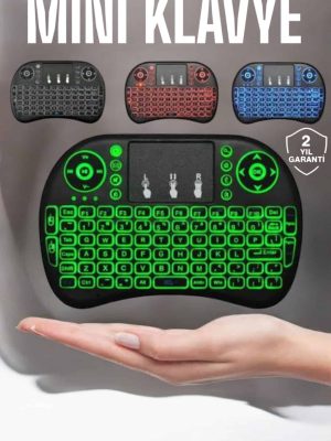 TV Uyumlu Mini Klavye Q Klavye Işıklı Tüm Cihazlara Uyumlu