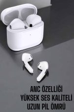 Beyaz Yeni Nesil Pro Bluetooth Kulaklık Yüksek Ses Kaliteli ANC Özelliği - Görsel 2