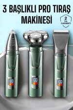 3 Başlıklı Profesyonel Saç ve Sakal Bakım Seti Vücut, Burun ve Kulak Tüy Alma