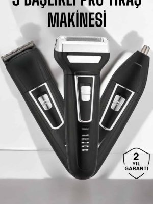 3 Başlıklı Profesyonel Tıraş Makinesi