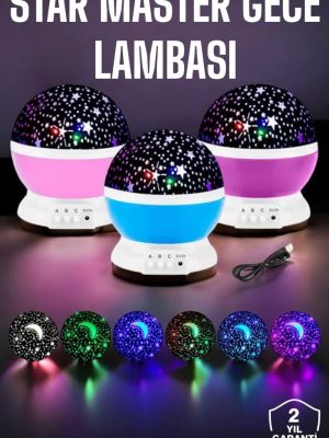 Mavi ve Mor Işıklı Projeksiyon Lambası