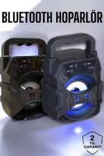 Taşınabilir Bluetooth Hoparlör Led Işıklı Uzun Pil Ömrü - Görsel 2