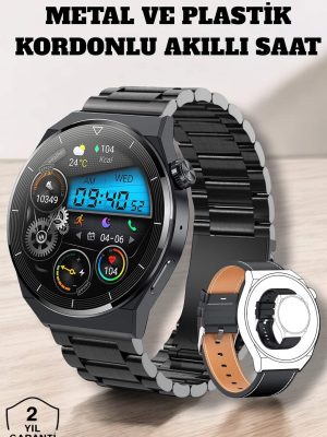 Akıllı Saat Sağlık ve Fitness Takibi Bluetooth Bağlantılı Dokunmatik Ekran