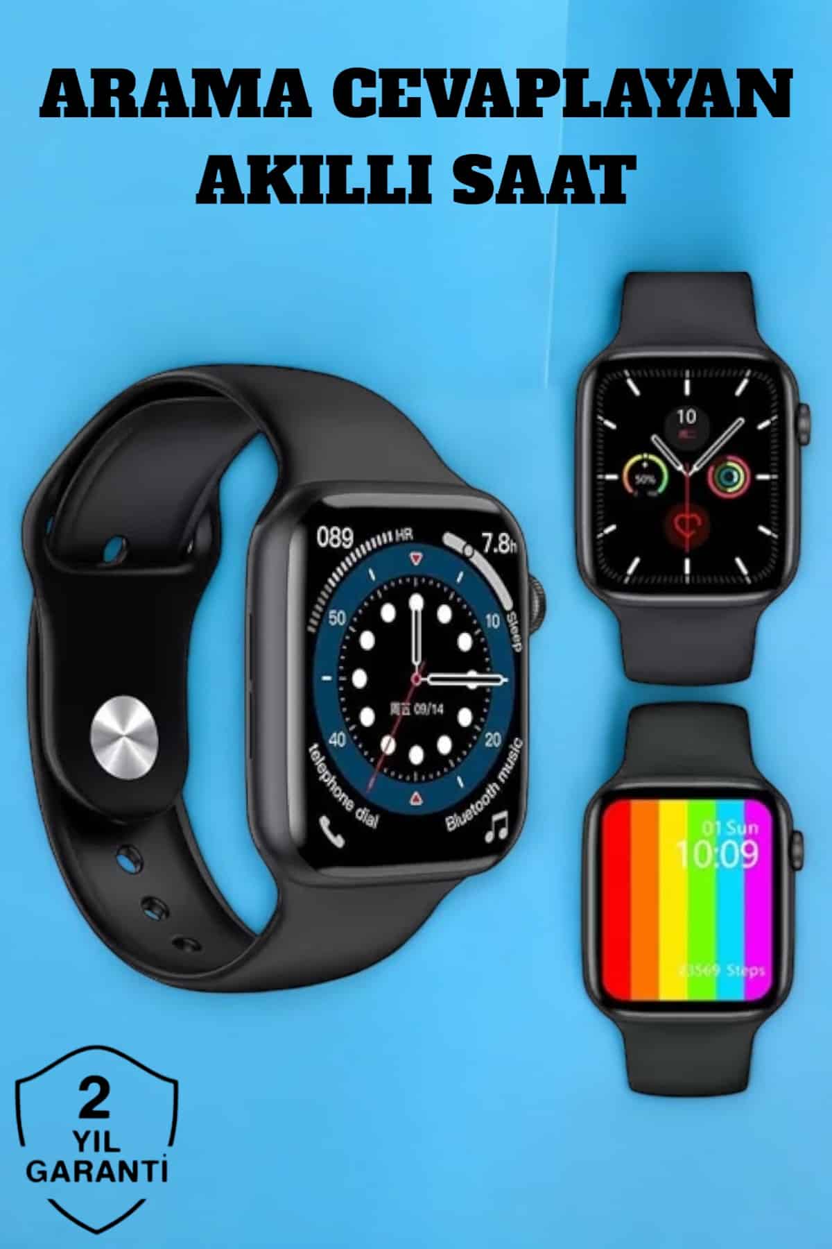 1216255_IMG_3520-Photoroom.jpg Akıllı Saat Bluetooth Bağlantı ve 24 Saat Sağlık İzleme GPS Arama Cevaplama - Görsel 1