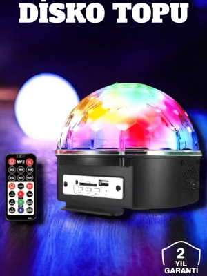 Bluetooth ve Uzaktan Kumandalı Çok Renkli Masaüstü Disko Topu