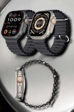 Yeni Nesil Ultra Akıllı Saat Titreşimli, Uyku & Sağlık Takibi, Çift Kordon - Görsel 2