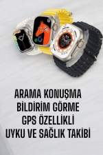 45 MM Gri Kasa Ultra Akıllı Saat Sesli Görüşme, Sağlık Takibi, Suya Dayanıklı - Görsel 5