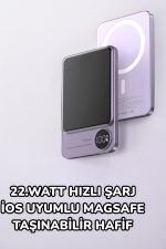 iOS Uyumlu 22.5W Hızlı Şarj Magsafe Powerbank Dijital Göstergeli 10.000 mAh - Görsel 3