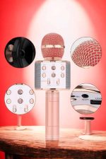 Şarjlı ve Uzun Pil Ömürlü Karaoke Mikrofon USB Bellek Destekli, Profesyonel Ses - Görsel 5