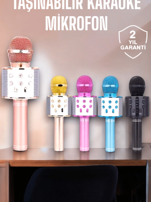 Taşınabilir Bluetooth Karaoke Mikrofon: Hafıza Kart Girişli, Etkileyici Performans