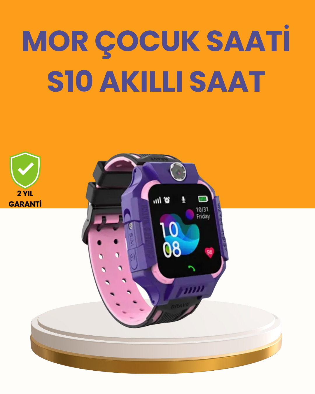 1216535_1-57.png S10 Mor Akıllı Çocuk Saati Konum Takip ve Güvenlik Özellikli - Görsel 1