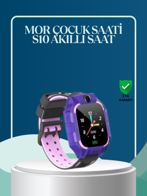 S10 Mor Çocuk Takip Saati Elektronik Bariyer ve Sesli Mesaj Destekli