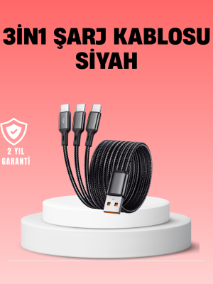Çoklu USB Şarj Kablosu – 1,2m Hızlı Şarj, 3A Güçlü Akım