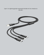 3’ü 1 Arada Hızlı Şarj Kablosu – iOS Android Type-C Uyumlu - Görsel 4