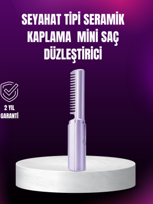 Kablosuz USB Şarjlı Saç Düzleştirici Tarak – Seyahat Boy