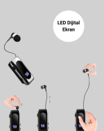 Dijital Göstergeli Bluetooth Kulaklık – Klipsli ve Şık Tasarım - Görsel 2