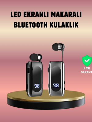 Dijital Göstergeli Bluetooth Kulaklık – Klipsli ve Şık Tasarım