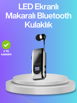 Bluetooth 5.2 Klipsli Kablosuz Kulaklık – Dijital Ekran & Titreşimli Uyarı
