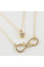 Sen Ben Yazılı Sonsuzluk Figürlü Yeni Sezon İkili Kolye-Sarı - Görsel 2