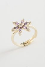 Lotus Zirkon Taşlı Yüzük-Sarı