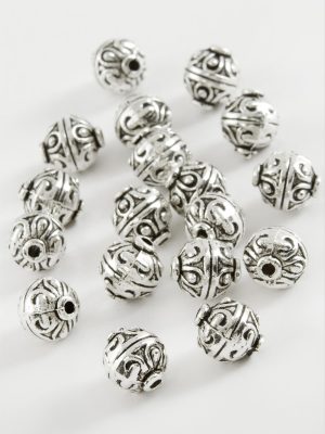 1,2 cm Çini Desenli Tesbih Ara Aparatı 50 Gram-Gümüş Rengi