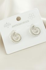 Çiçek Metal Küpe-Gümüş Rengi - Görsel 2