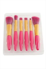 6 Adet Makyaj Fırça Seti-Renkli - Görsel 3
