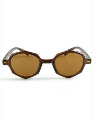 Köşeli Bayan Güneş Gözlüğü-Kahverengi