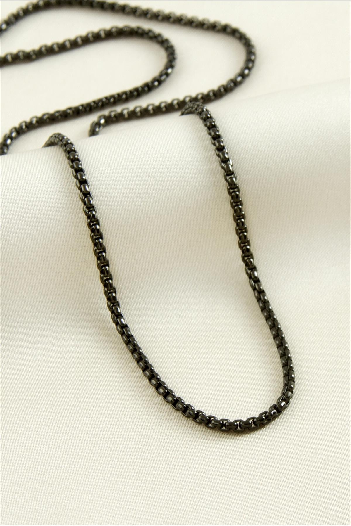 1217069_kare-zincir-celik-kolye-45-cm-2-3589.jpg Kare Zincir Çelik Kolye 45 cm-Siyah - Görsel 3