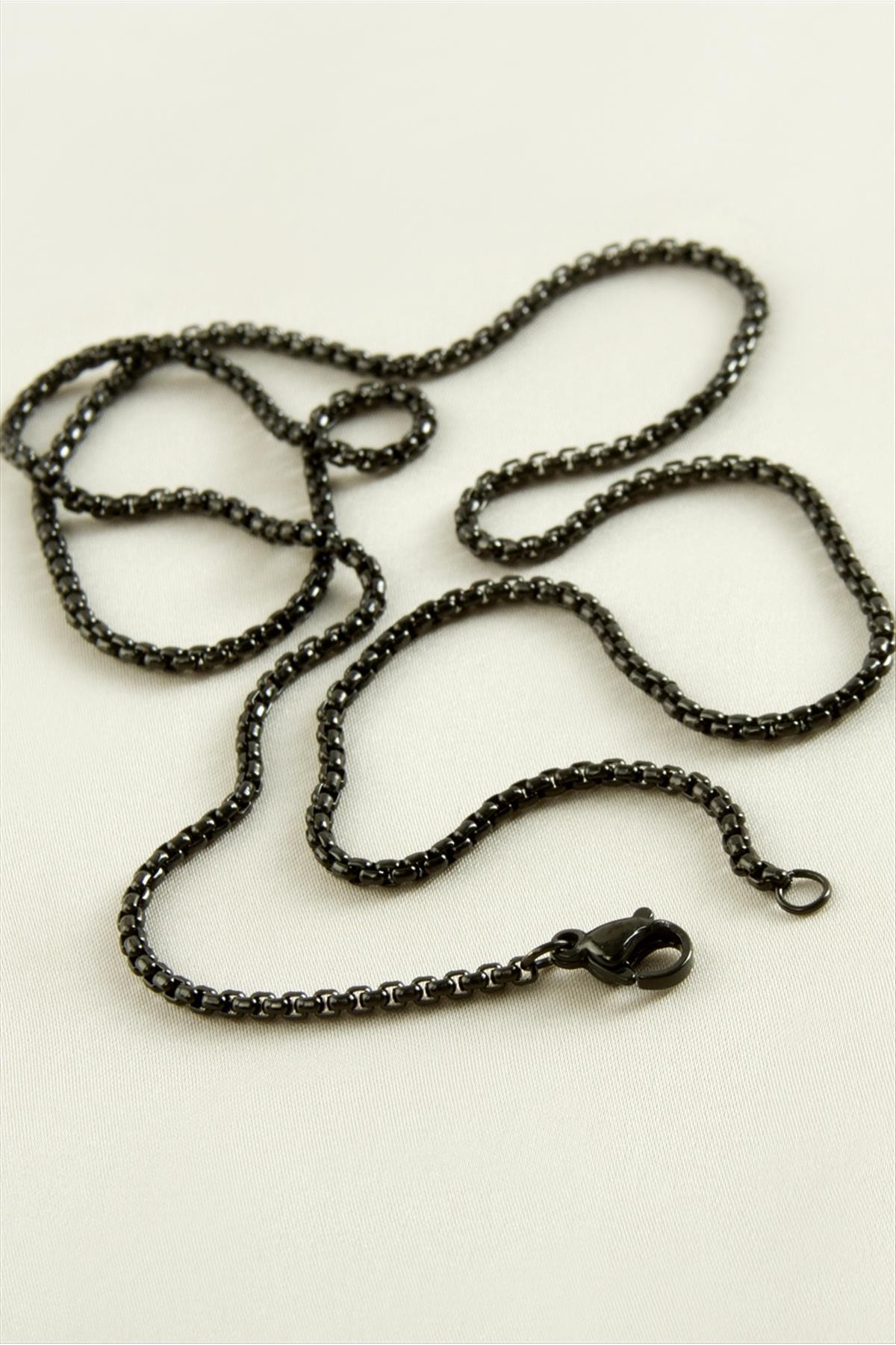 1217069_kare-zincir-celik-kolye-45-cm-8f5e3f.jpg Kare Zincir Çelik Kolye 45 cm-Siyah - Görsel 1