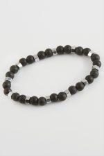 Hematit - Mat Onix Doğaltaş Bileklik-Siyah