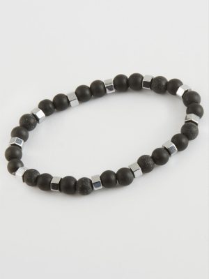Hematit - Mat Onix Doğaltaş Bileklik-Siyah