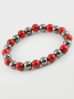 Hematit Ceyt Doğaltaş Bileklik-Kırmızı