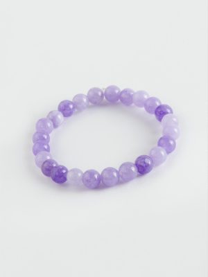 Çocuk Ceyt Doğaltaş Bileklik 6 mm-Mor