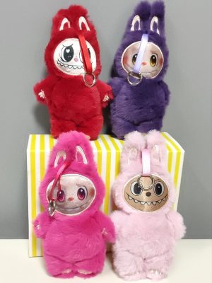Labubu Peluş Çanta Anahtarlık-Renkli