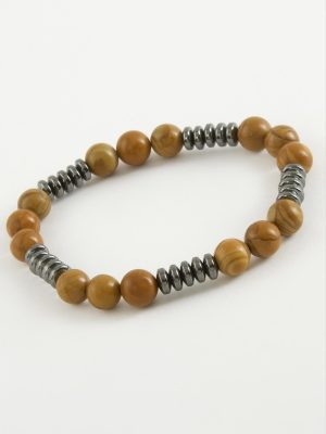 Jasper Hematit Doğaltaş Bileklk-Kahverengi