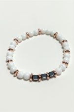 Sedef Doğaltaş Bileklik 6 mm-Beyaz