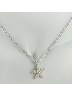 Papatya Zirkon Taşlı Trend Kolye-Gümüş Rengi