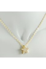 Yıldız Zirkon Taşlı Trend Kolye-Sarı - Görsel 2