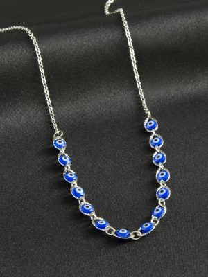 Nazarlı Mineli Kolye-Mavi