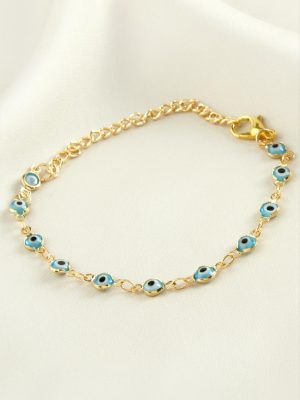 Nazar Boncuk Mineli Bileklik-Açık Mavi